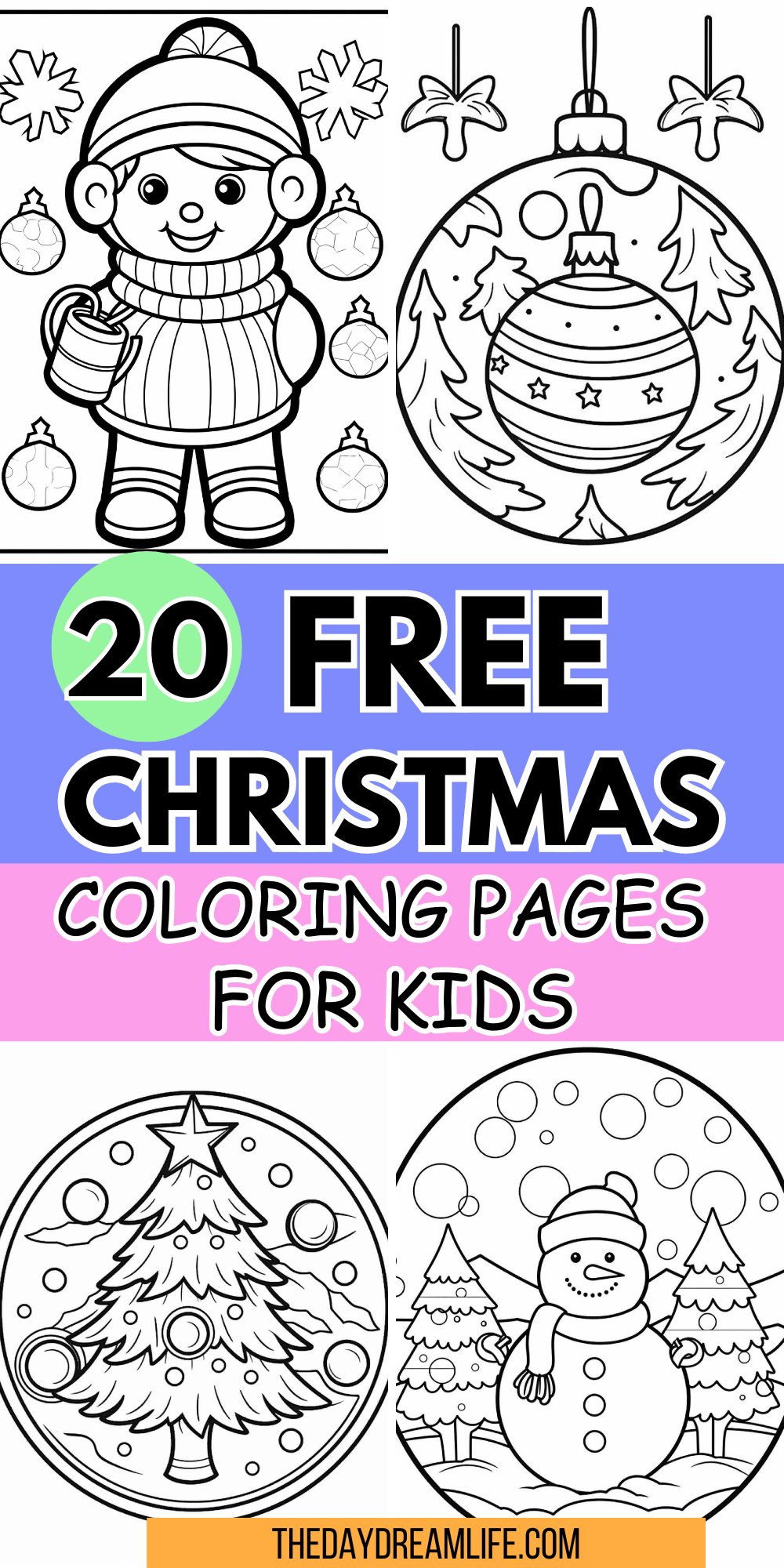 20 Free Chistmas Coloring Pages For Kids To Enjoy.