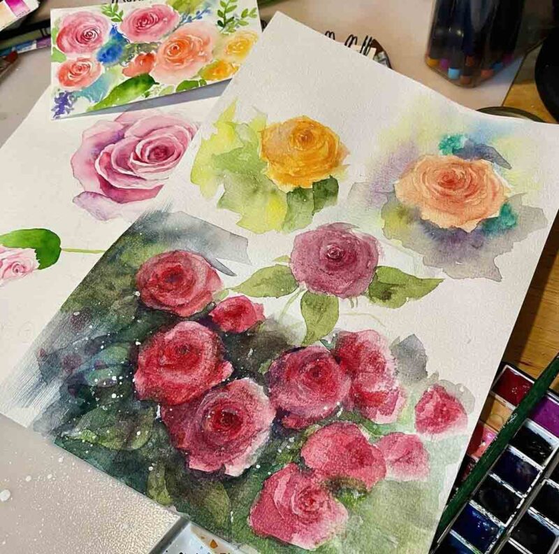 Loose Roses 20 Watercolor Loose Watercolor Florals To Inspire You.
