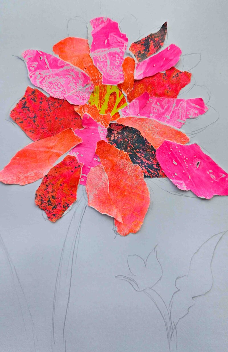 Mixed Media Collage Flower With A Twist.