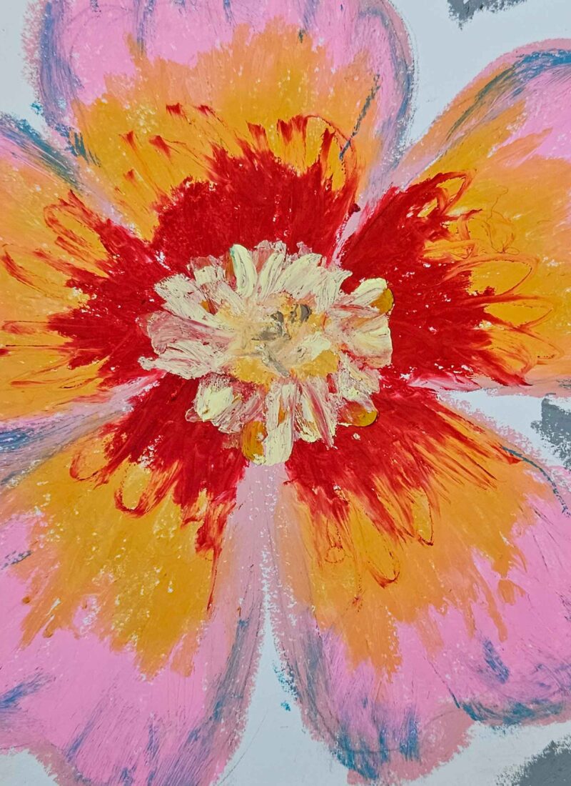 Oil Pastel Art For Beginners: Flower Tutorial Step by Step.